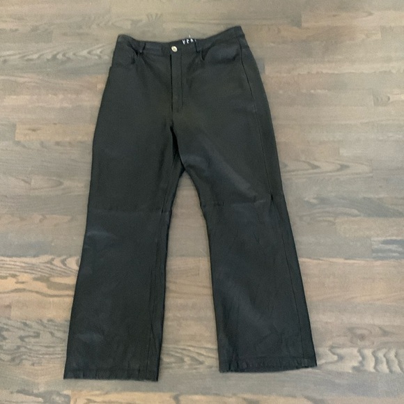 VEDA Pants Black Real Leather High Waisted US 10- 12 - Picture 5 of 10